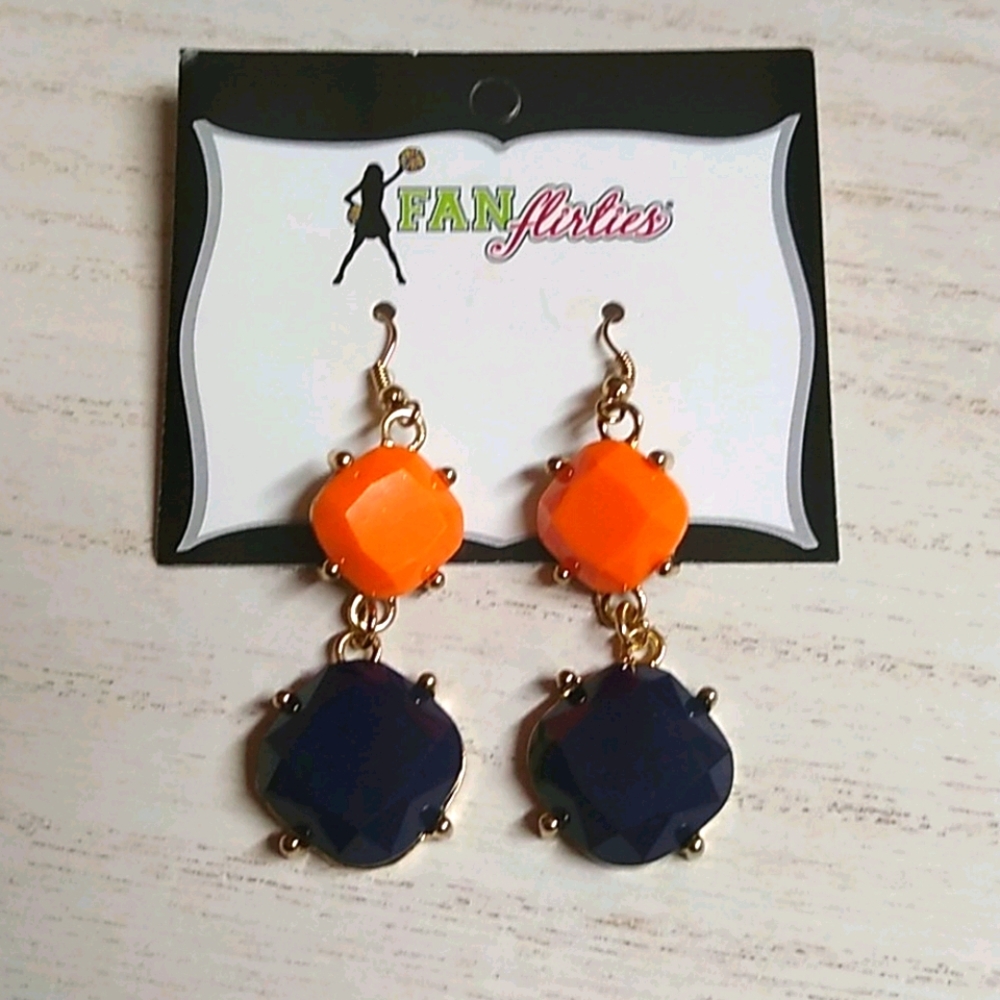 😻 3 For $15 Orange & Blue Gem Dangles